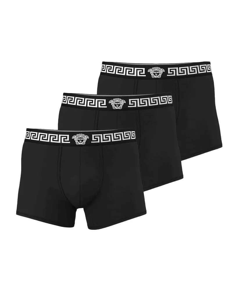 Versace Men 's Medusa La Greca 3-Pack Boxer Briefs