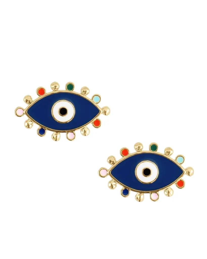Anabel Aram Jewelry Milos Evil Eye Stud Earrings