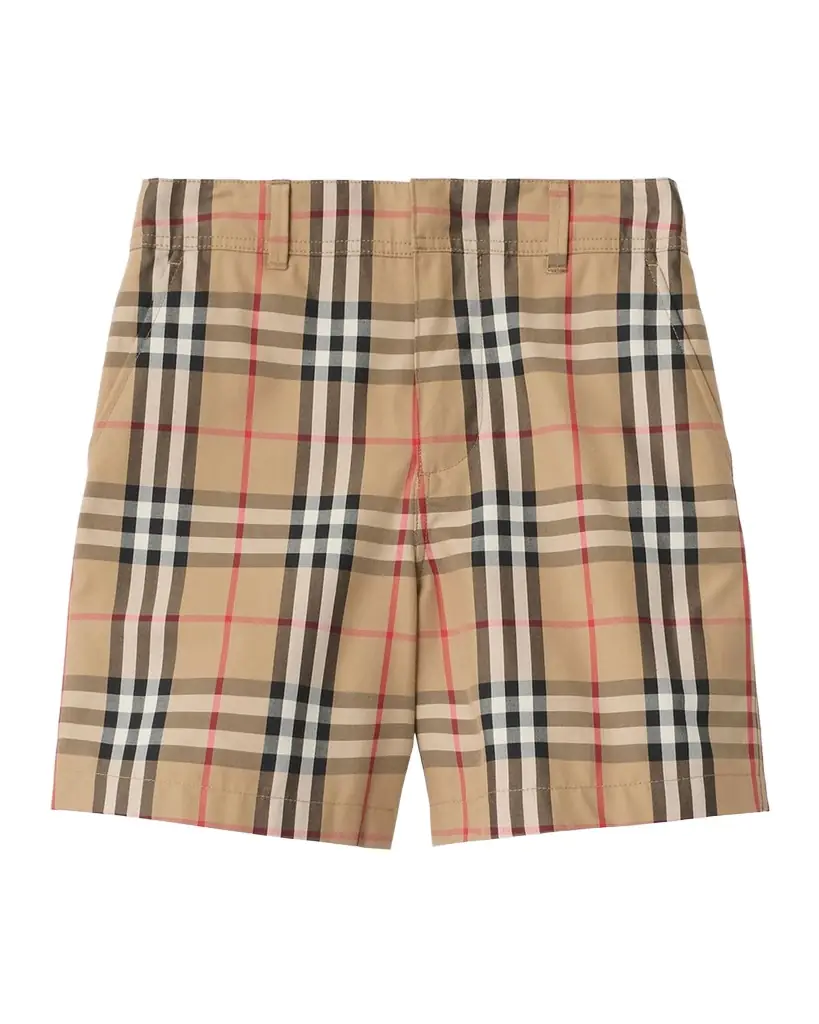 Burberry Boy 's Oscar Check Cotton Oxford Shorts, Size 3-14