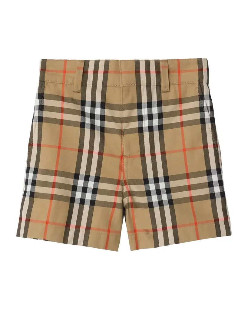 Burberry Boy 's Oscar Check Cotton Shorts, Size 6M-3