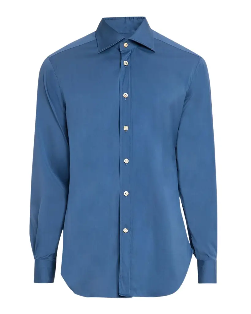 Kiton en 's Solid Cotton Sport Shirt