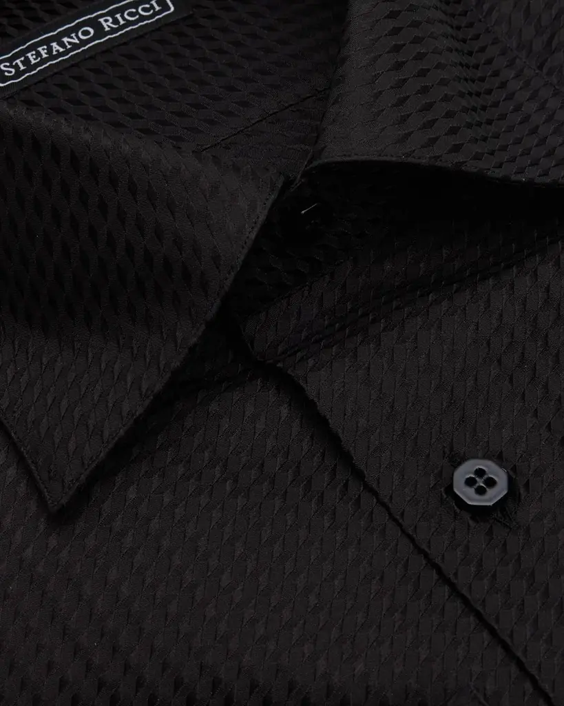 Stefano Ricci Men 's Silk Tonal Geometric Jacquard Dress Shirt