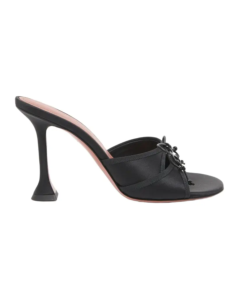 Amina Muaddi 95mm Eleonora Satin Mules