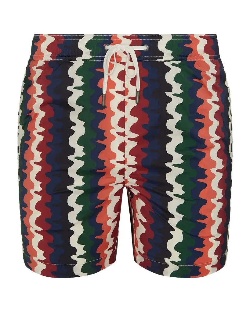 Onia Men 's Charles 5" Inseam Abstract Stripe Swim Trunks