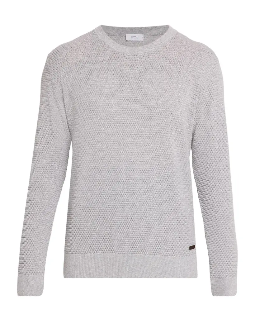Eton Men 's Structured Knit Crewneck Sweater