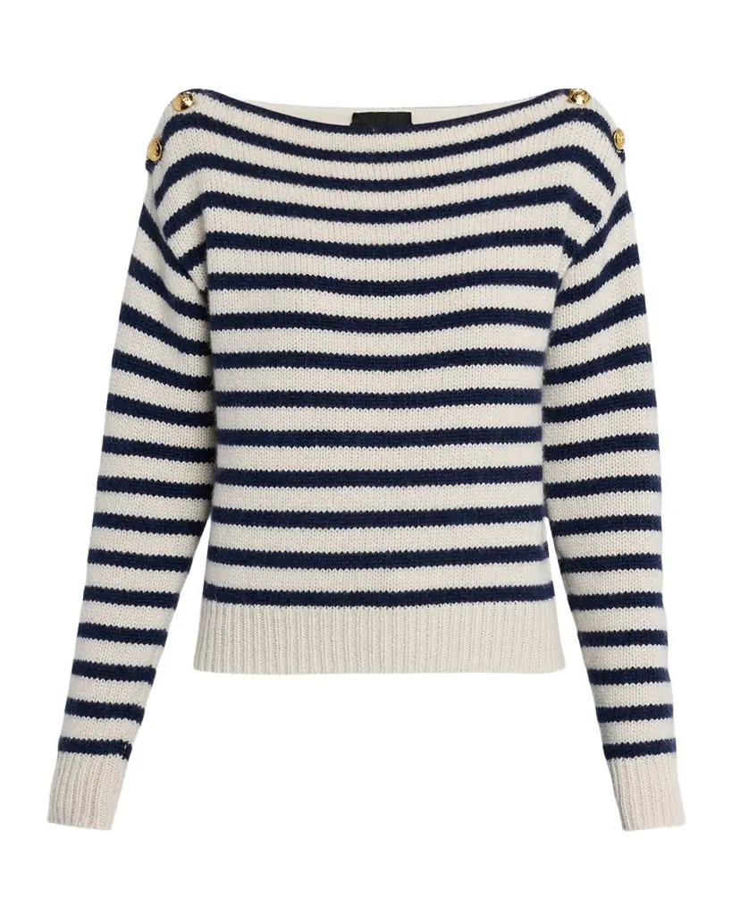 Nili Lotan Tandy Striped Cashmere Boat-Neck Sweater