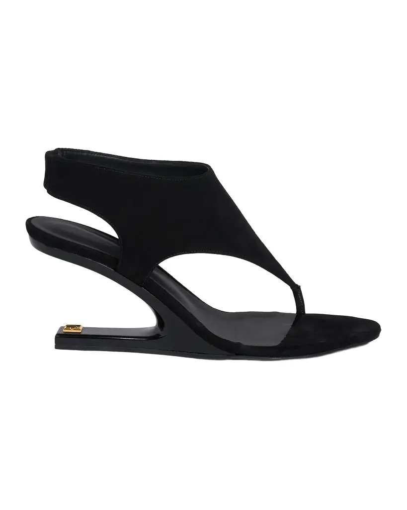 Balmain 75mm Suede Thong Slingback Sandals