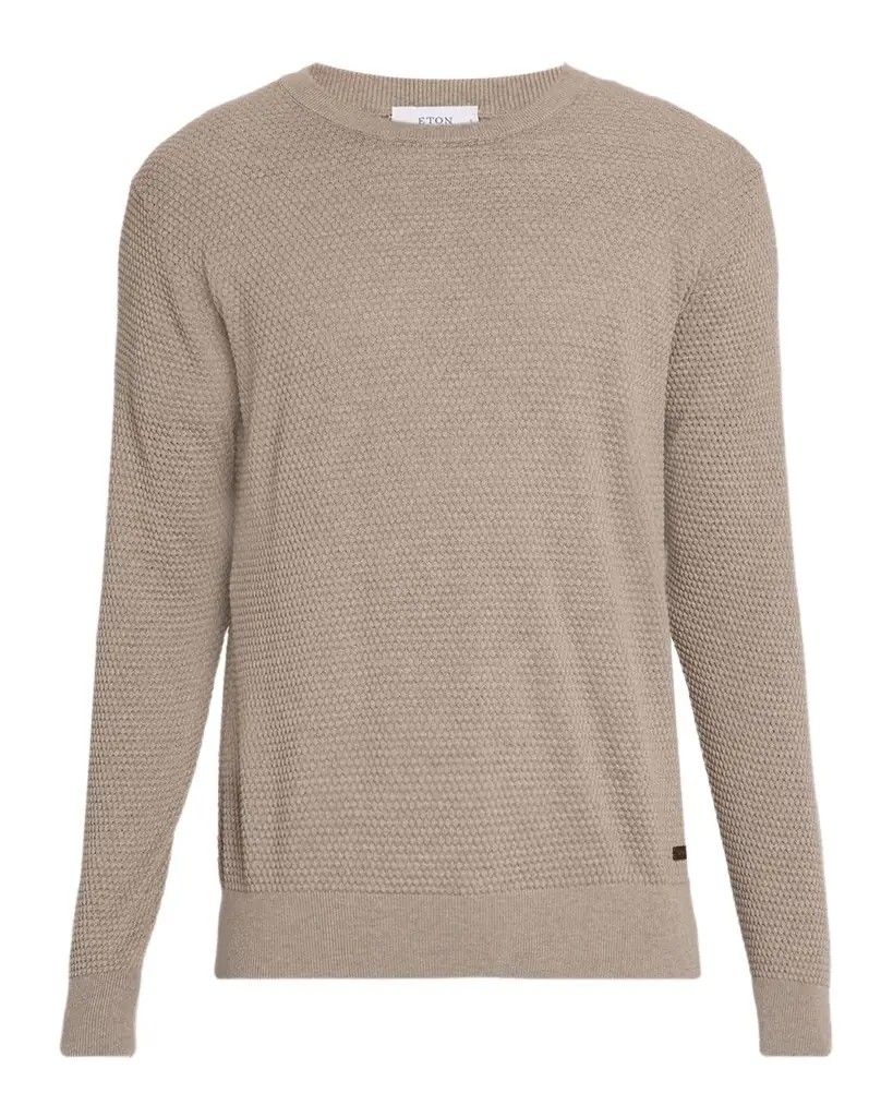Eton Men 's Structured Cotton Knit Crewneck Sweater