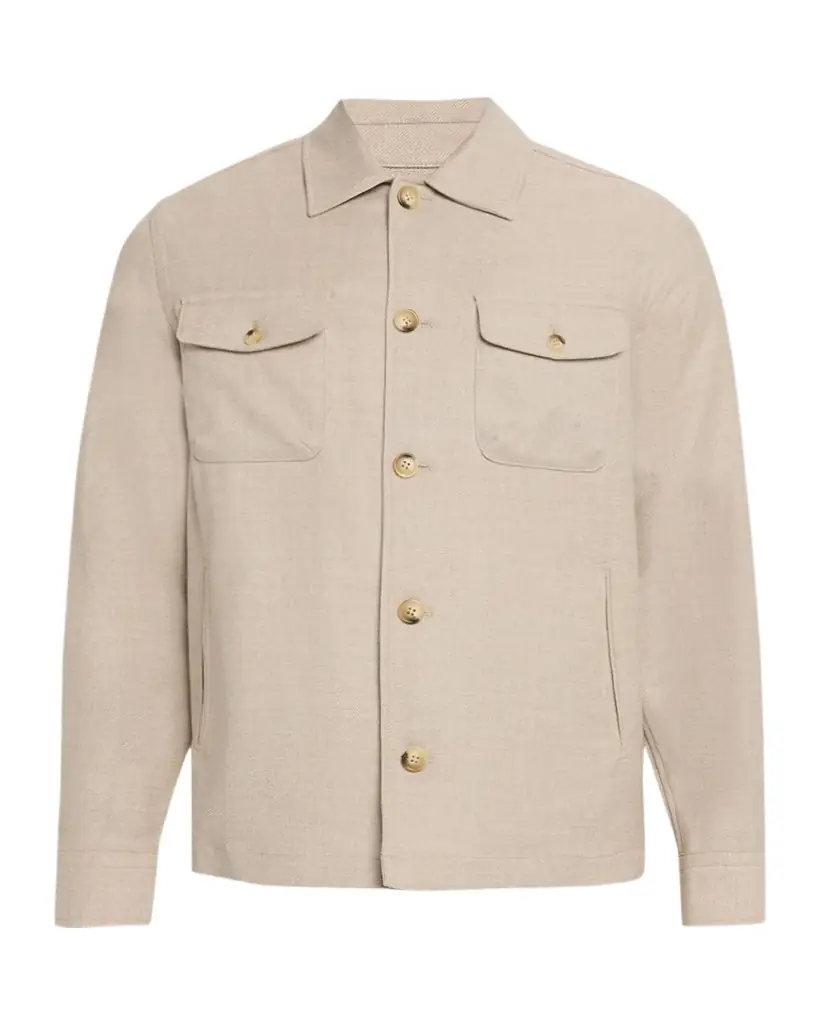 Eton Men 's Wool and Cashmere Overshirt
