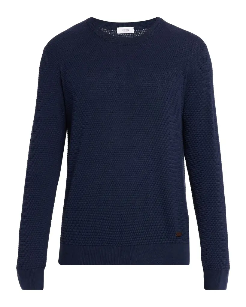 Eton Men 's Structured Knit Crewneck Sweater