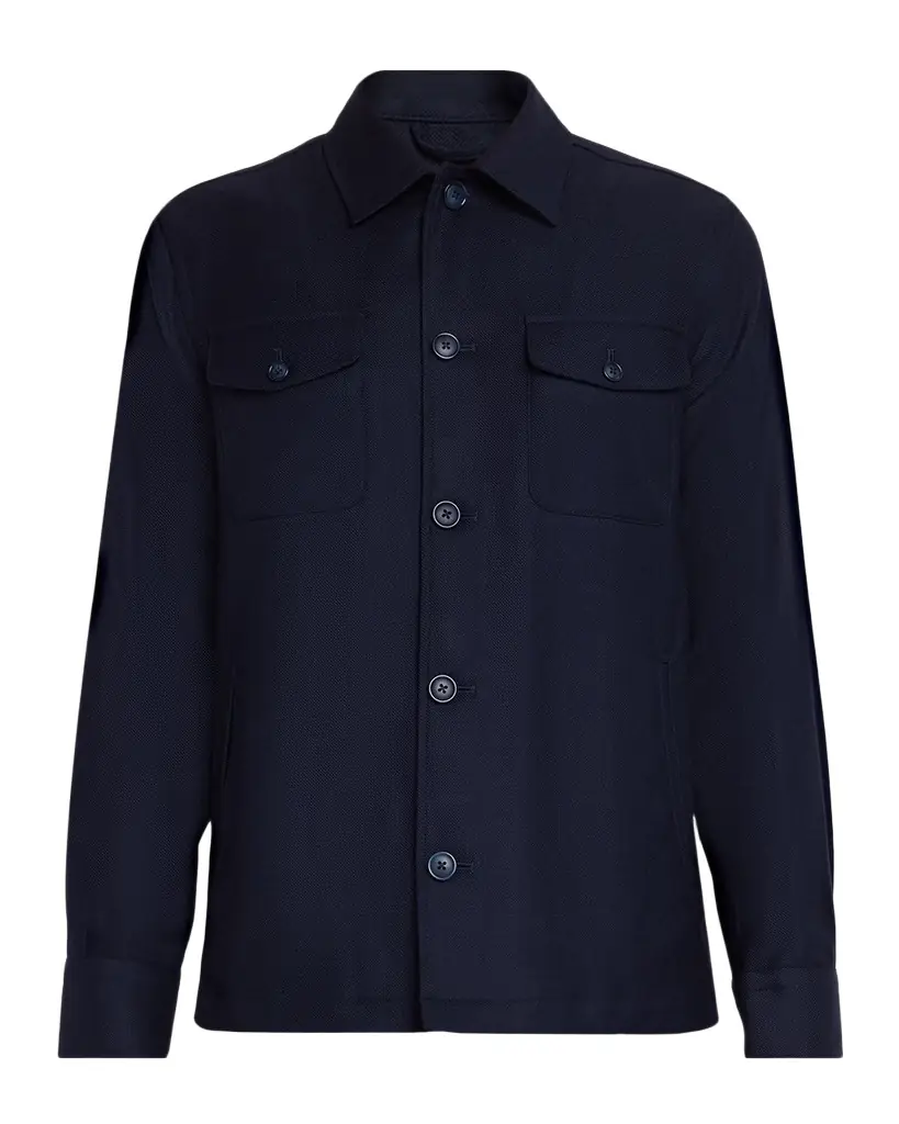 Eton Men 's Wool Cashmere Shirt Jacket
