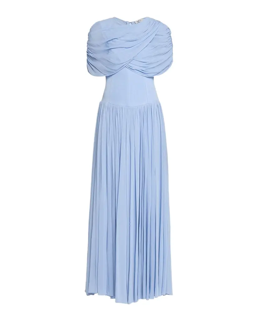 SIMKHAI Nancie Draped Jersey Cape Maxi Dress