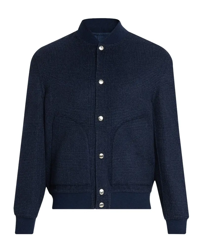 Brunello Cucinelli Men 's Cashmere Prince Of Wales Snap-Front Blouson