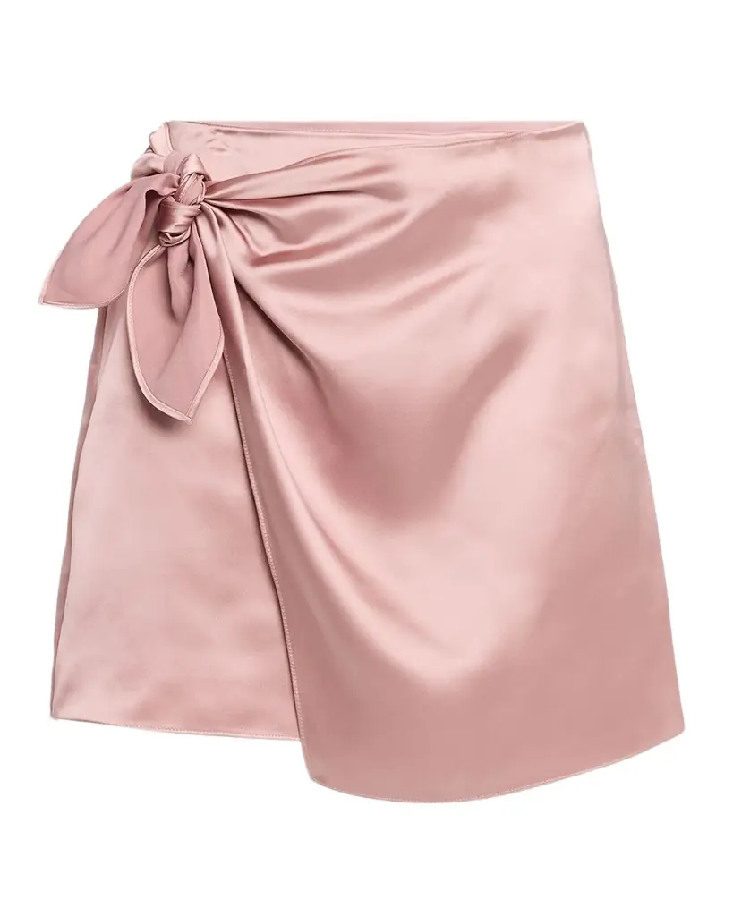 Tanya Taylor Lydia Satin Wrap Skirt
