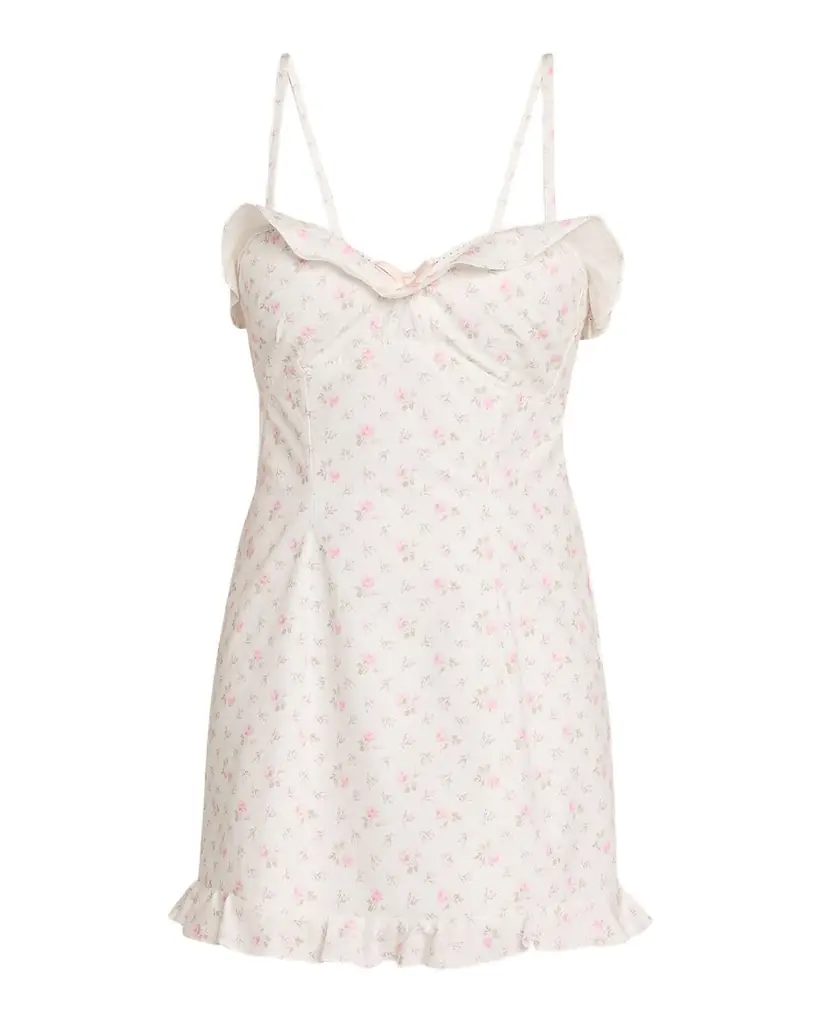 LoveShackFancy Stephania Floral Cotton Mini Dress