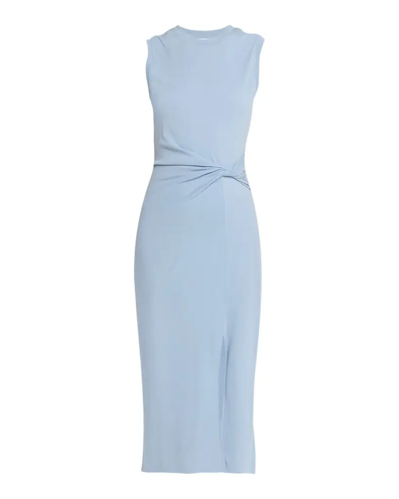 Tanya Taylor Cody Sleeveless Twist-Waist Midi Dress