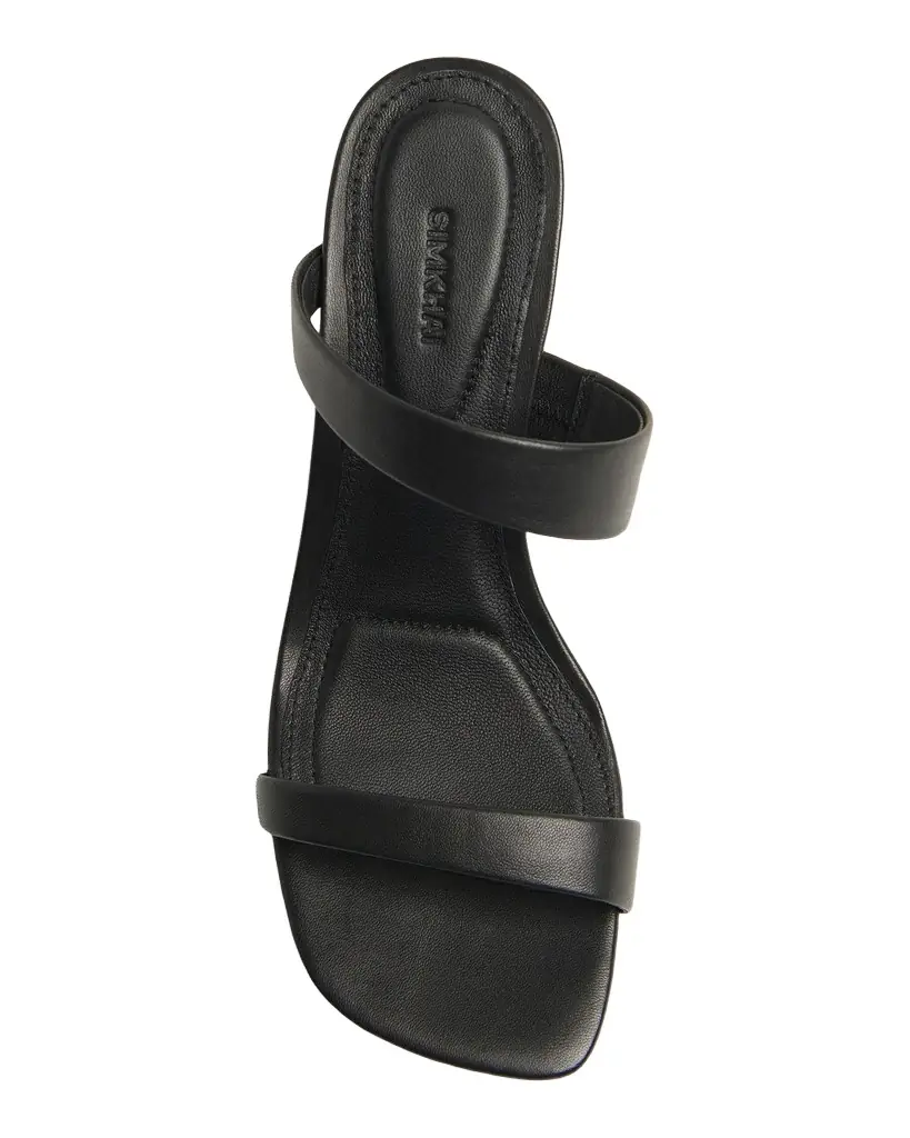 SIMKHAI 75mm Marion Leather Oyster Mule Sandals