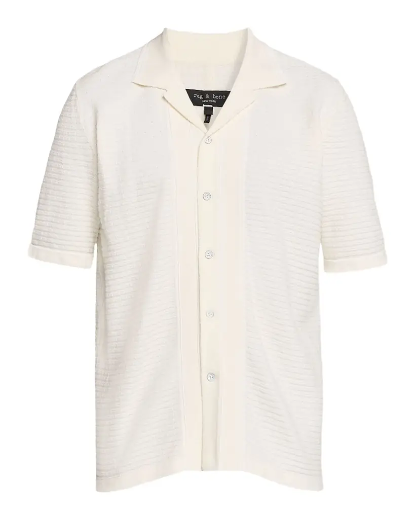 Rag & Bone Men 's Zuma Ottoman Stitch Short-Sleeve Shirt