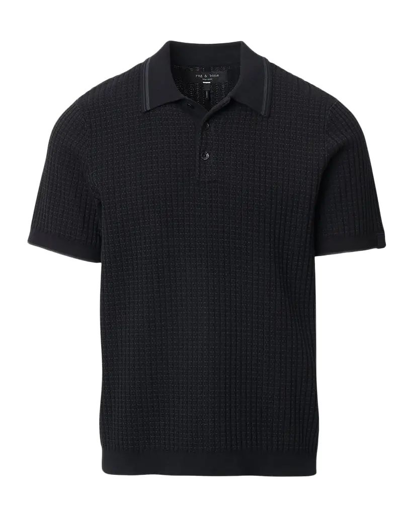 Rag & Bone Men 's Harvey Rib-Knit Polo Shirt