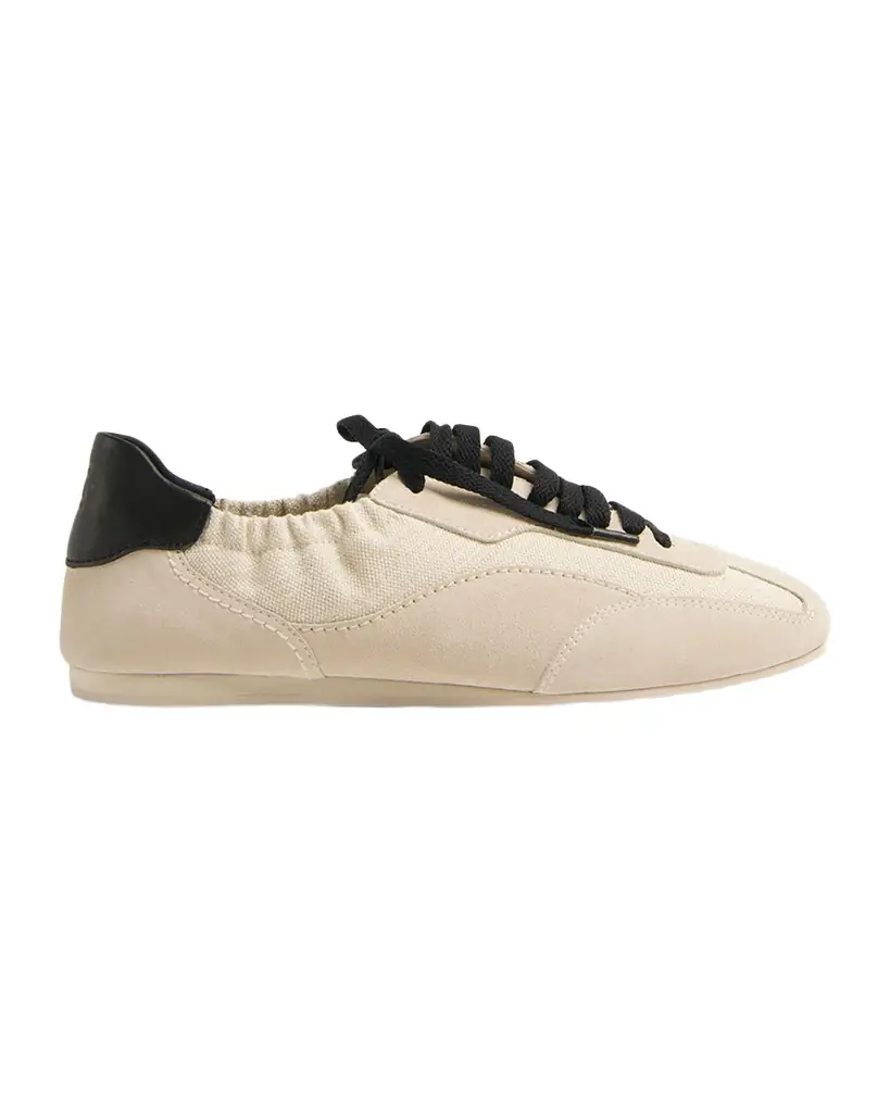SIMKHAI Georgie Elasticized Canvas and Mixed Leather Low-Top Sneakers