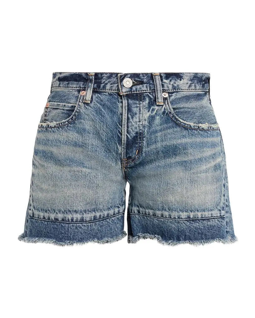 MOUSSY VINTAGE Remo Remake Frayed Denim Shorts
