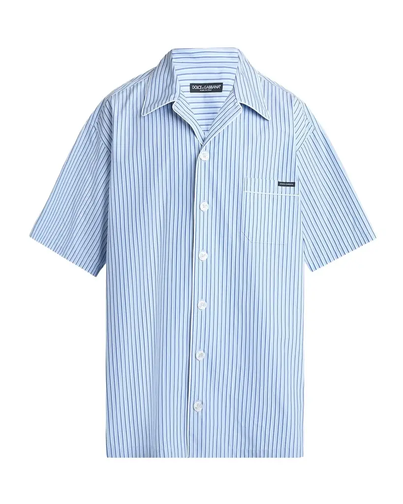 Dolce & Gabbana Men 's Cotton and Silk Stripe Oversized Short-Sleeve Shirt