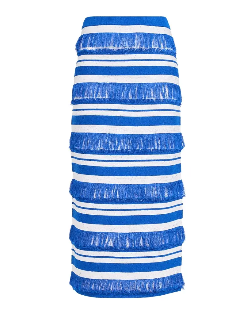 SIMKHAI Lula Knit Fringe Midi Skirt