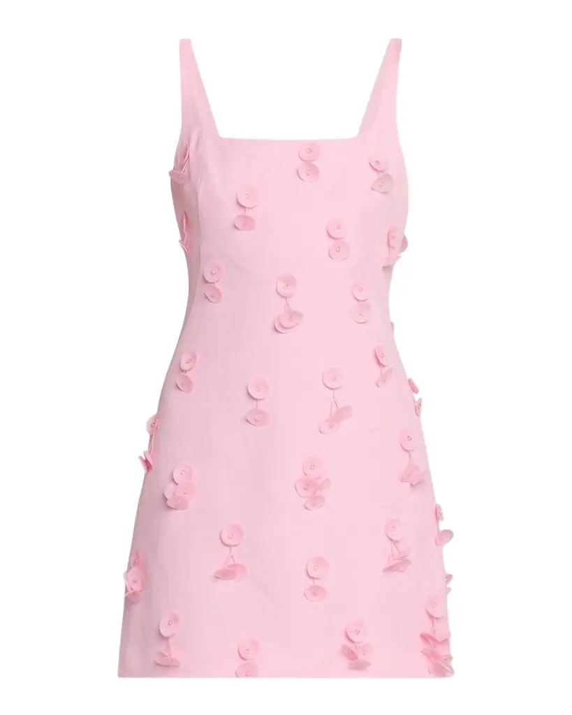SIMKHAI Petal Applique Square-Neck Mini Dress