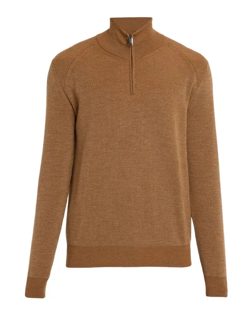 Brioni Men 's Cashmere and Wool Quarter-Zip Sweater