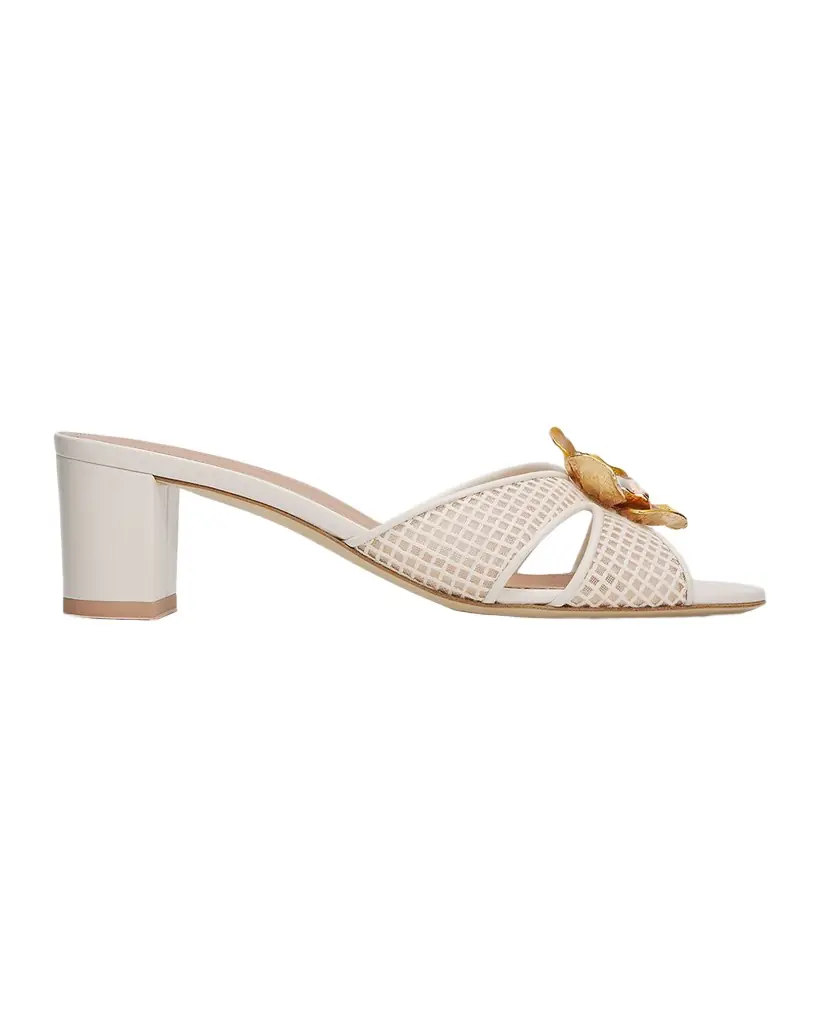 Malone Souliers 45mm Suri Square Mesh and Leather Sandals