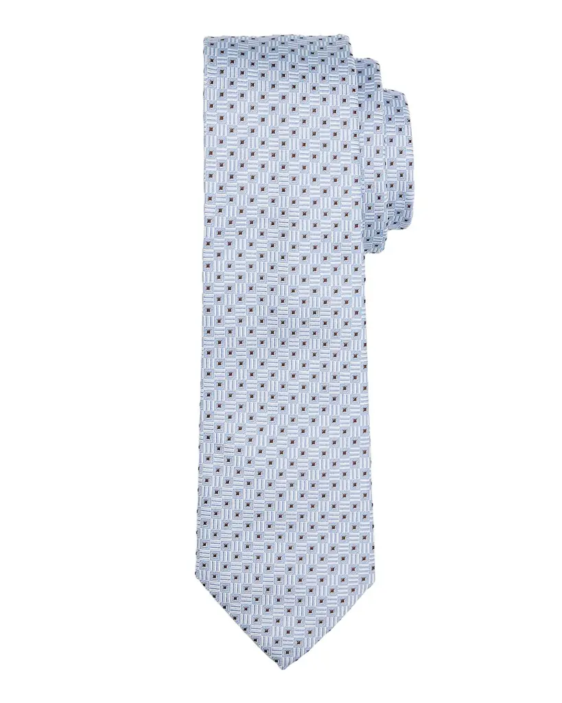 Emporio Armani Men 's Micro-Geometric Square Silk Tie
