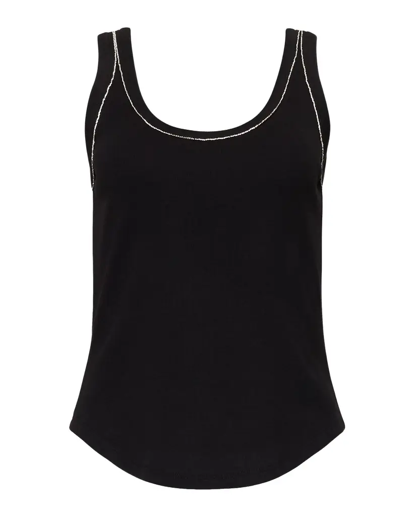 Cinq a Sept Quenta Rhinestone-Trim Tank Top