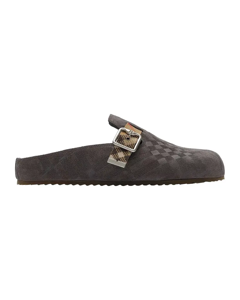 Burberry Men 's Urchin Check Suede Clogs