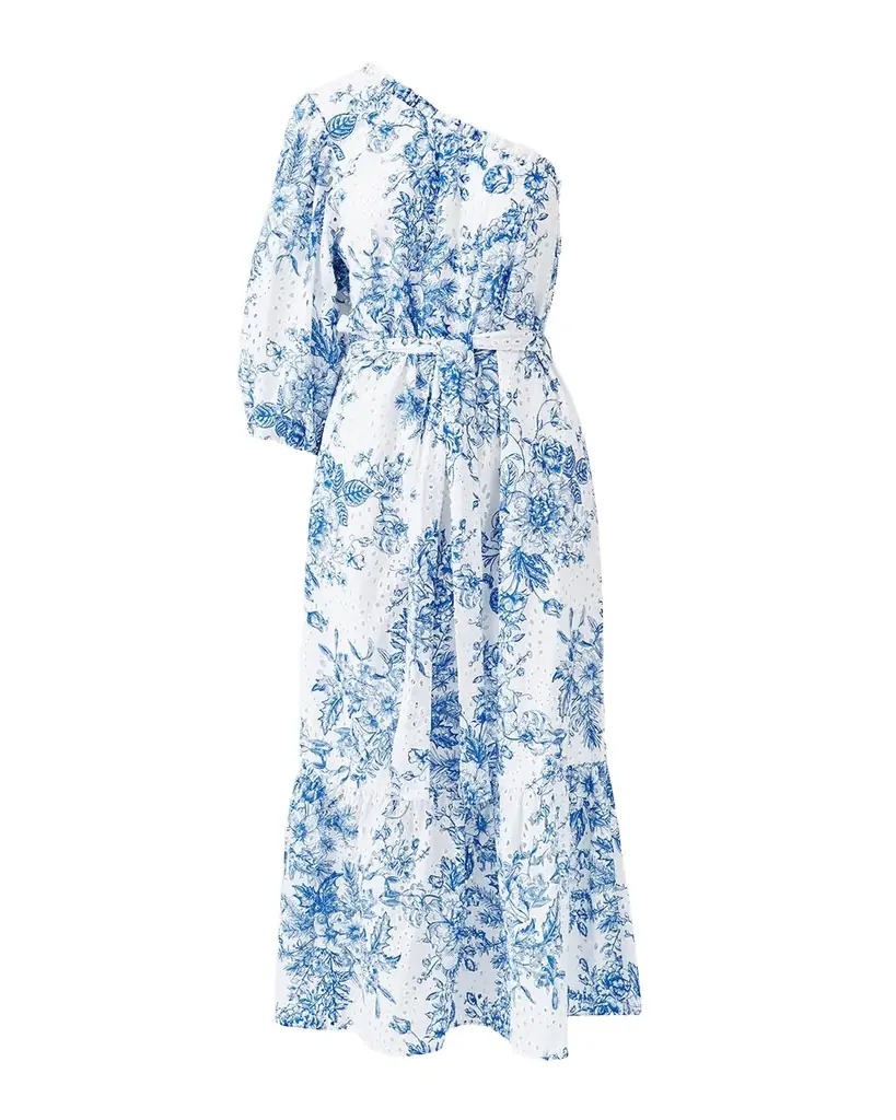 Melissa Odabash Autumn Asymmetric Eyelet Maxi Dress