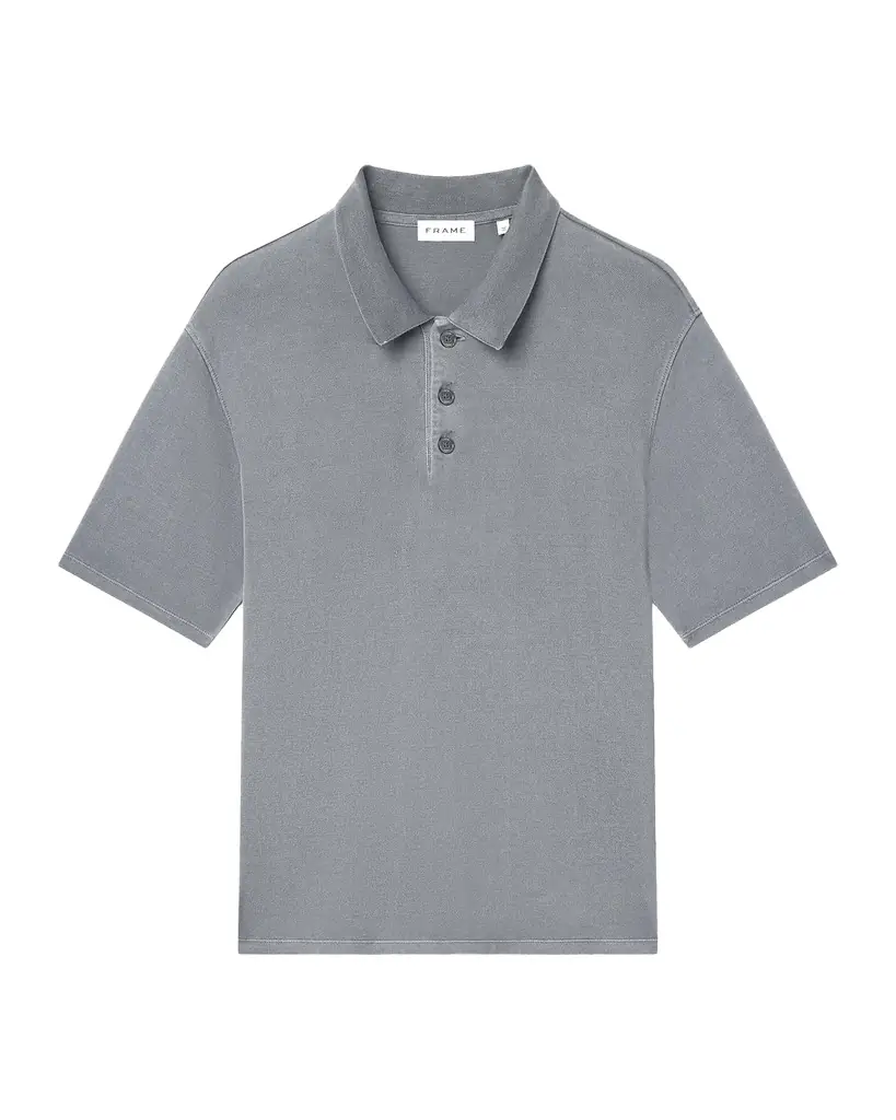 FRAME Men 's Washed-Finish Cotton Polo Shirt