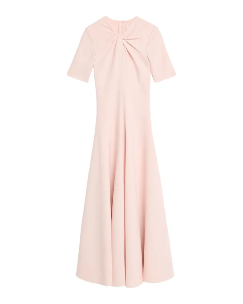 Prabal Gurung Twist-Neck Keyhole A-Line Midi Dress