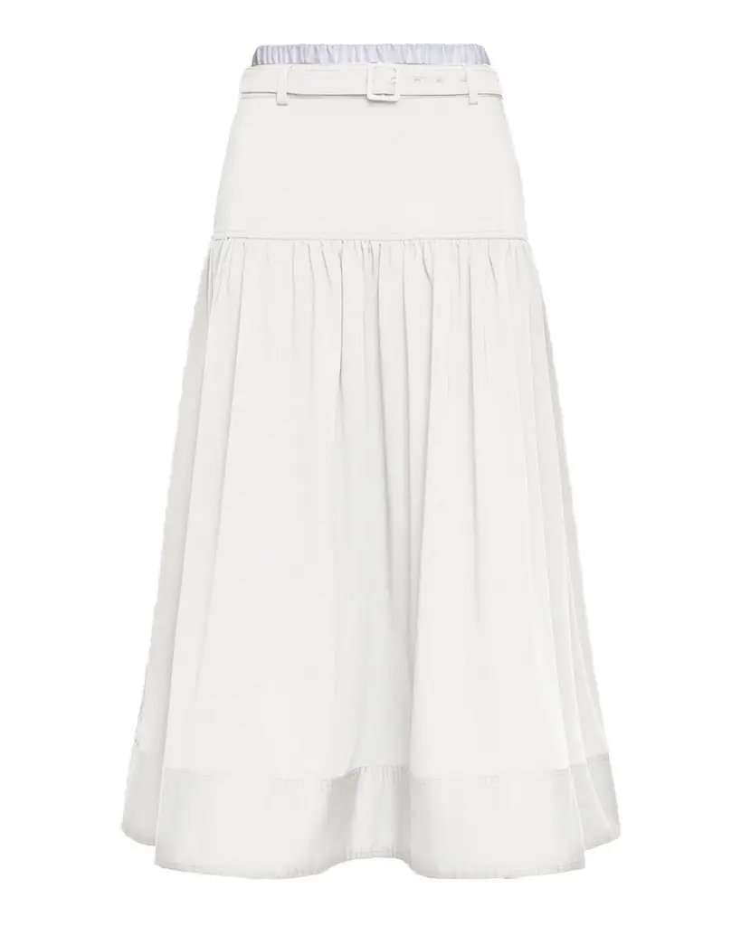 Cinq a Sept Peri Belted Tiered Midi Skirt