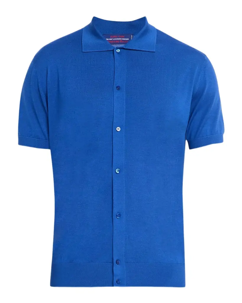 Stefano Ricci Men 's Alpha Yarn Cashmere Short-Sleeve Polo