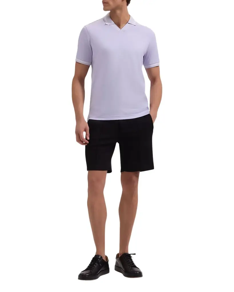 Bugatchi Men 's Pima Cotton Johnny-Collar Polo Shirt