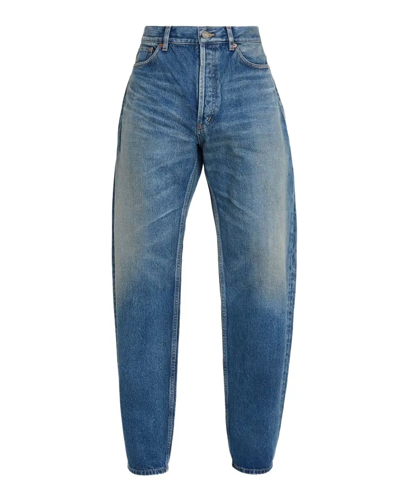 Saint Laurent Men 's High Rise Barrel-Leg Jeans