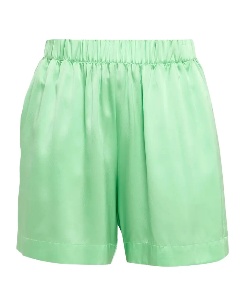 Sablyn Brynn High-Rise Pull-On Silk Shorts