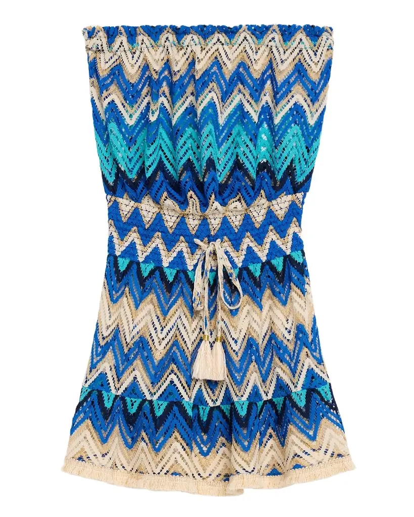 Ramy Brook Rayne Chevron Strapless Sun Dress Coverup