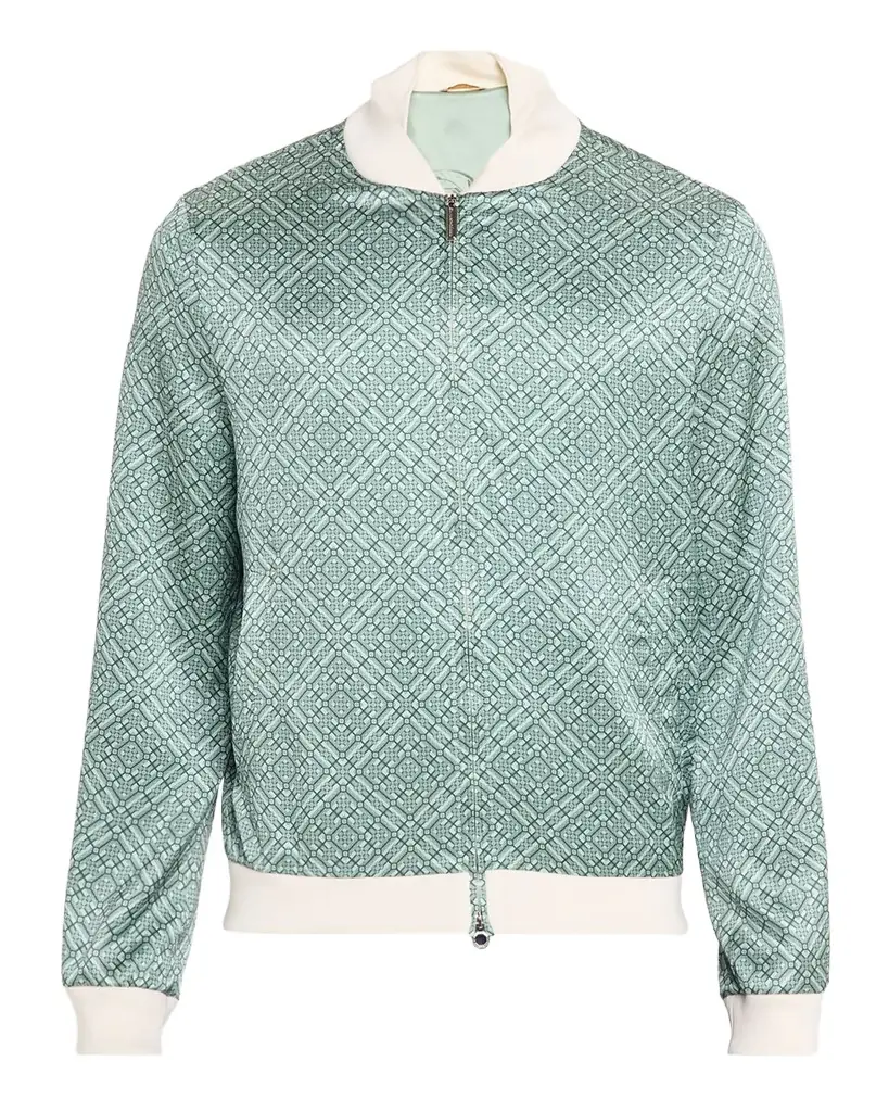 Stefano Ricci Men 's Geometric Silk Bomber Jacket