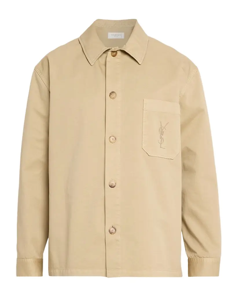 Saint Laurent Men 's Downtown Cassandre-Pocket Overshirt