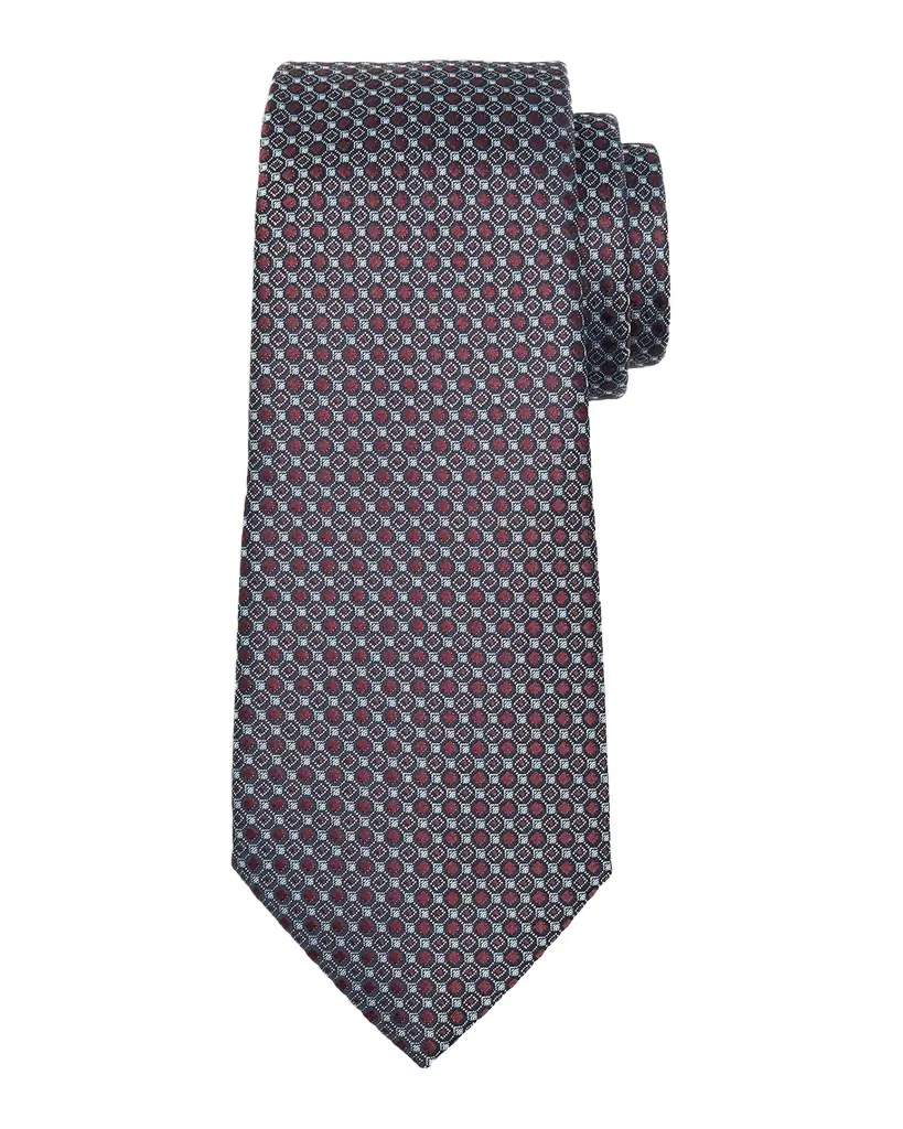 Giorgio Armani Men 's Geometric Woven Silk Jacquard Tie