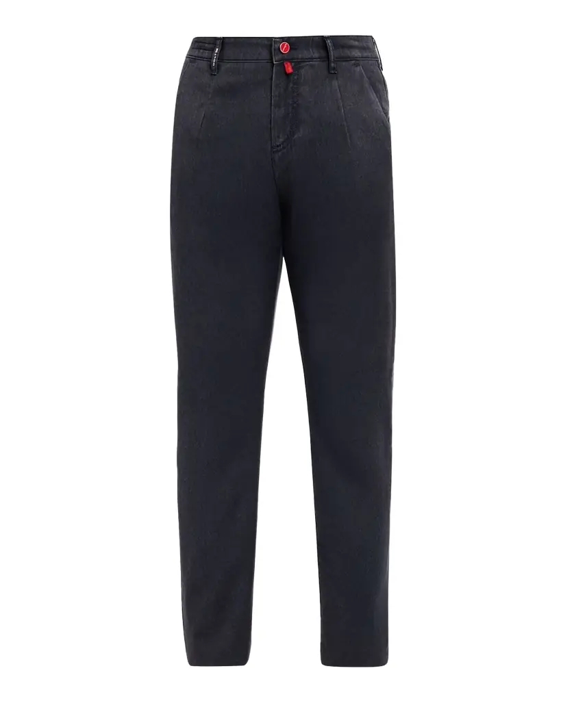 Kiton Men 's Washed Wool Pleated Flat Front Pants