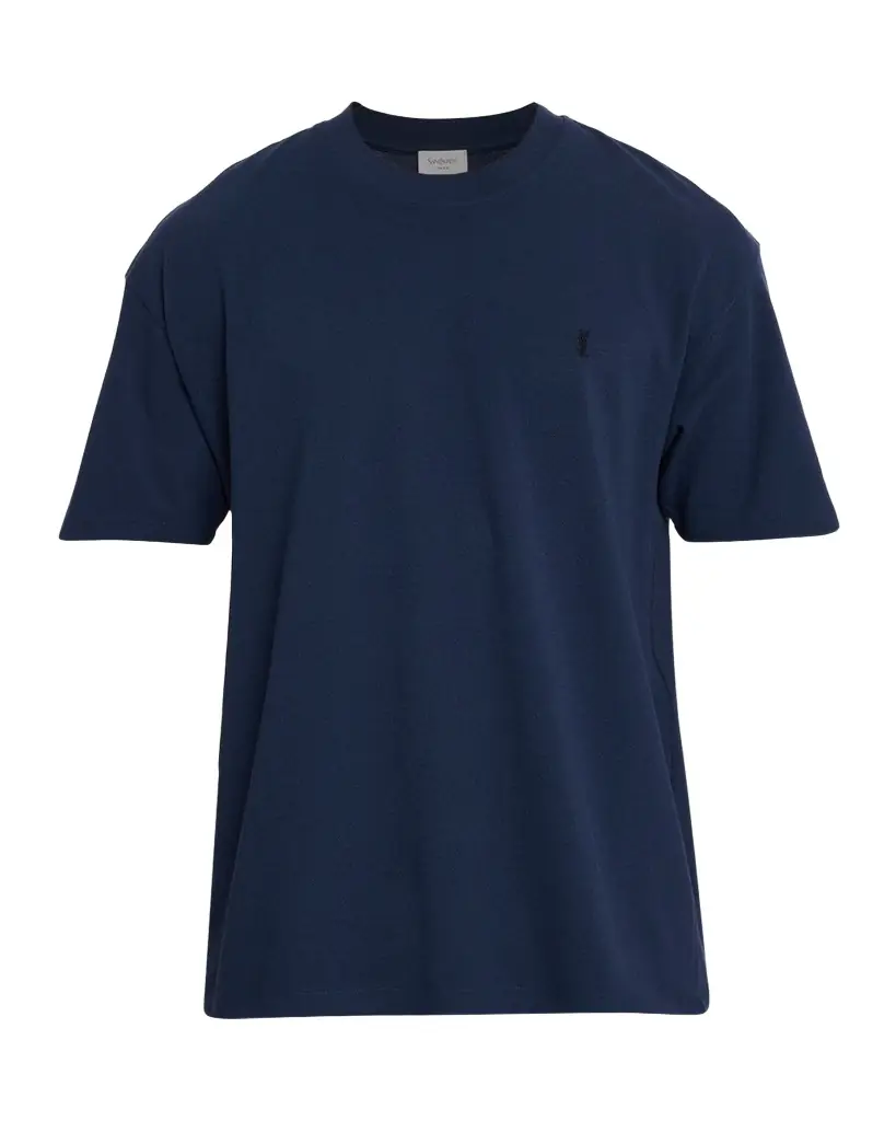 Saint Laurent Men 's Embroidered Cassandre Logo T Shirt