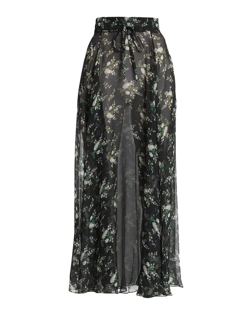 Dolce & Gabbana Floral Silk Chiffon Maxi Pull-On Skirt