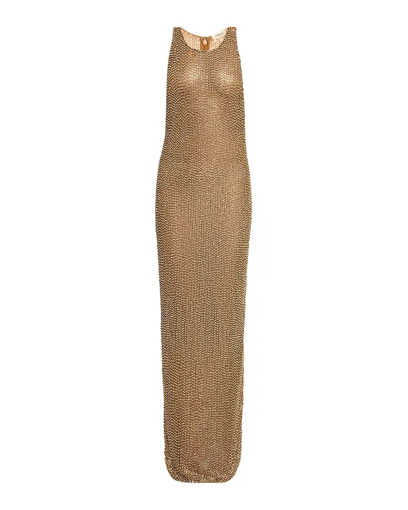L 'Agence Paula Embellished Mesh Gown
