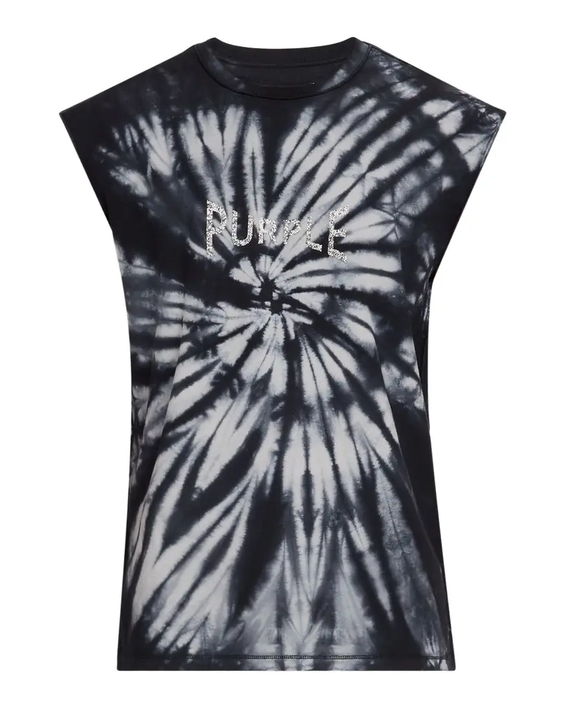 PURPLE Men 's Tie-Dye Sleeveless Tank Top